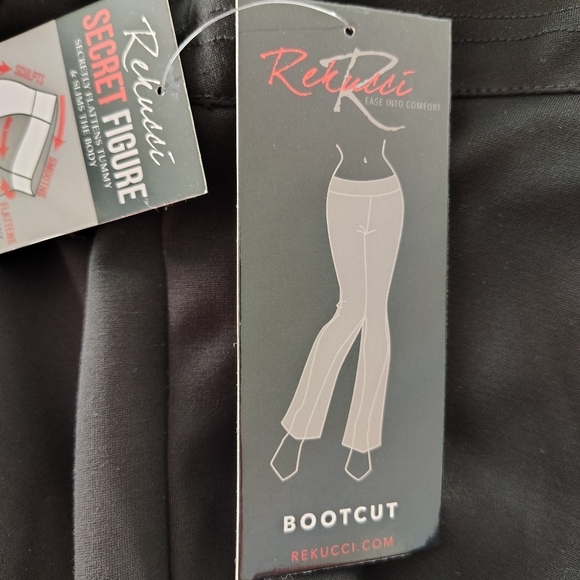 Rekucci Woman Secret Figure Tummy Control Boot cut Black Pants 24wp - Picture 8 of 10